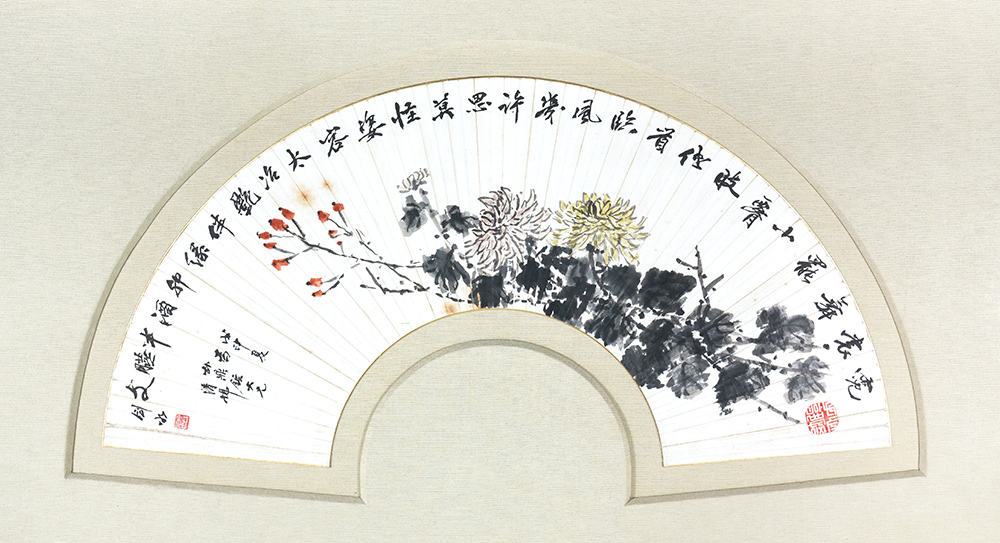 9柳熙綱-墨菊圖  묵국도  1968年作·소장 전해연·56×28.jpg